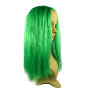 Manufactory-peluca larga de <span class=keywords><strong>cabello</strong></span> para <span class=keywords><strong>hombre</strong></span>, <span class=keywords><strong>Cosplay</strong></span> directo, color verde oscuro, longitud recta hasta el hombro - Product Image 2