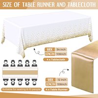 Nappe jetable en plastique rectangulaire, nappe de fête, nappe imperméable à pois dorés roses pour décoration de mariage, fête d'anniversaire
