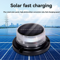 Luz de Advertencia Solar de Alta Luminosidad de 2W, Protección IP65, Batería de Larga Duración, Carcasa de PC Resistente al Polvo, Luz Estroboscópica Ámbar, Roja, Azul, Verde