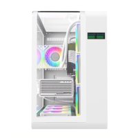 Ruix TOP-Plus 2024 Nouveau design de boîtier PC Boîtier de jeu informatique de luxe Tour moyenne Panneau en verre trempé incurvé Boîtier de PC de jeu ATX