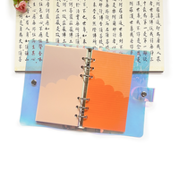 Pochette pour classeur A6 avec bord en forme d'éventail, porte-enveloppes transparents pour argent liquide, en matériau PP