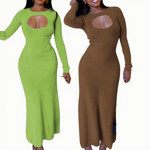 ชุดเดรสหางปลาเซ็กซี่เรียบง่ายสำหรับฤดูใบไม้ผลิชุด2ชิ้นผ้าไนลอนยาวถึงหัวเข่าแขนยาวผ้ายืดหยุ่นปกติ - Product Image 3
