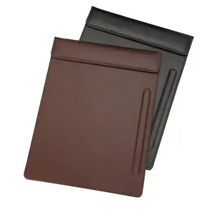 Customizing Logo High Quality PU Leather File Holder A4 Clipboard Office File Clip Folder Menu Board Clip