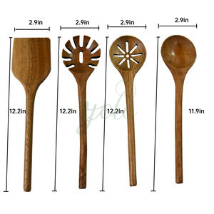 Nouvelle conception ensemble d'ustensiles en bois d'acacia naturel avec 7 fentes en gros en vrac personnalisé organique porte-cuillère reste pour la cuisine - Product Image 3