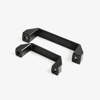 Poignée de meuble industrielle LIDA LS522 en PVC noir mat de 120 mm pour portes et armoires
