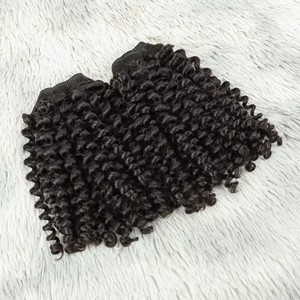 Kết thúc đầy đủ 100 thô Brazil tóc con người bó lớp biểu bì Phù hợp máy bay phản lực màu đen tóc con người bó <span class=keywords><strong>Jerry</strong></span> xoăn lượn sóng tóc sợi ngang - Product Image 5