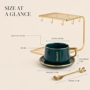 Set di Tazza e Piattino in Ceramica con Bordo Dorato, Tazze in Porcellana con Supporto per Tè del Pomeriggio e Colazione - Product Image 6
