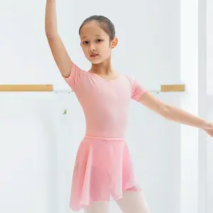 Jupes de danse en gros, spectacles de pratique de danse de ballet pour enfants voiles courts, jupe buste robe de danse pour enfants pour Gir