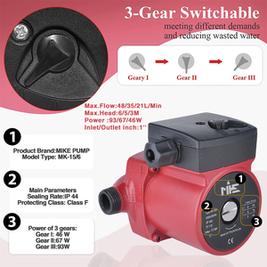 RS15-6 Meilleure pompe à eau de circulation à trois vitesses pour augmenter la pression de l'eau - Product Image 6