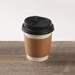 Kingwin çoklu renk sıcak kahve kağıt bardak, kollu ve kapaklı kahve kağıt bardak