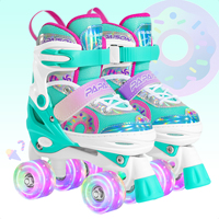 Patins à roues alignées clignotants à quatre roues réglables et élégantes chaussures de patinage à roulettes en plein air pour garçons filles enfants adolescents