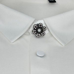 Ingrosso a 3 colori con bottoni a scatto a forma di fiore lucide perle artificiali in zirconi per camicie compleanni - Product Image 2