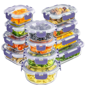 Juego de Recipientes de Vidrio Borosilicato de Alta Calidad, 12 Piezas, con Tapas de PP Aptas para Microondas, Diseño Europeo, para Cocina y Almuerzo - Product Image 4