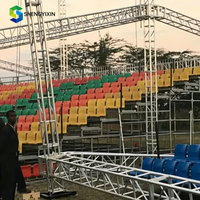 Structure de scène en aluminium avec toit pour éclairage, truss d'éclairage Pigot pour expositions, truss DJ avec toit pour concert, fixation par pince