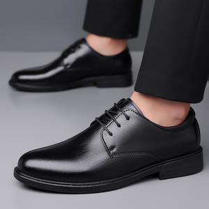 Chaussures en cuir décontractées et habillées pour hommes, style britannique, 2026, semelle souple, rehaussement discret, pour jeunes et travail - Product Image 4