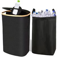 Poubelle de recyclage OdenPeak avec couvercle 110L, bac de stockage pour bouteilles, collecteur de bouteilles, conteneur compacteur pour cuisine, plastique, verre, papier