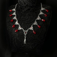 Collier Géométrique Halloween, Pendentif Chauve-souris Punk Sorcière, Accessoire Style Gothique, Bijou Halloween, Ras-de-cou