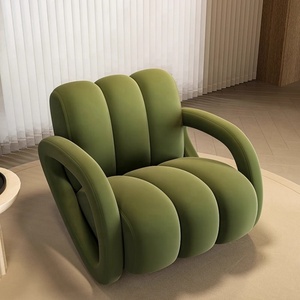 Sillón de Tela Geométrico Moderno, Individual o Doble, para Sala de Estar, Dormitorio Pequeño, Vestíbulo o Recepción - Product Image 5