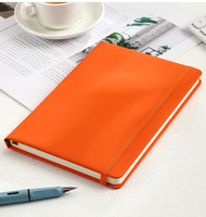 Carnet de notes personnalisé format A5, simple, pour le bureau, couverture en PU épaisse, impression lin, sangle en cuir