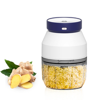Blender à ail sans fil multifonctionnel portable, contrôle manuel, hachoir électrique pour légumes, mini robot culinaire, utilisation domestique en cuisine