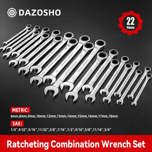 22-Piece Metric and SAE Fixed Head <strong>Ratchet</strong> <strong>Set</strong> | 72-Tooth Professional <strong>Socket</strong> Wrench Kit with Case for Automotive - Product Image 4