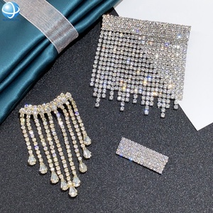 Broche en strass scintillante pour femmes, tenue coréenne à la mode, costume d'affaires, avec pampilles, cœur, <span class=keywords><strong>2022</strong></span> - Product Image 2