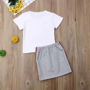 Ensemble de vêtements pour filles, nouveau style été, t-shirt + jupe courte, tenue pour enfants - Product Image 6