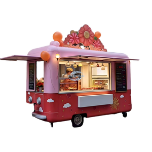 Camion de cuisine mobile personnalisé avec surface colorée, entièrement équipé pour café, pizza, maïs roulé, cuisine complète et pare-vent rétractable - Product Image 1