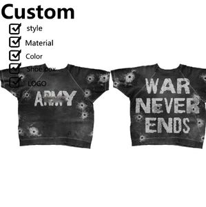 เสื้อยืดบ็อกซี่ผ้าฝ้ายวินเทจโอเวอร์ไซซ์สะพายไหล่ทรงครอปคอกลมออกแบบได้ตามต้องการ - Product Image 3