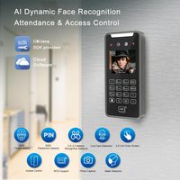 Dispositivo de Control de Acceso y Asistencia con Reconocimiento Facial, Lector de Códigos QR, RFID, Wiegand, Visión Nocturna, Reinicio de Logotipo, Pantalla Táctil, Wi-Fi