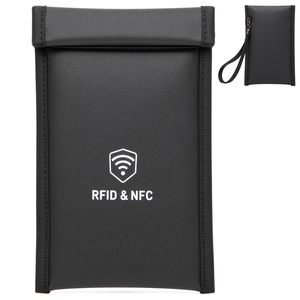 กระเป๋าโทรศัพท์ป้องกันคลื่นแม่เหล็ก RFID และ NFC สีดำ กันน้ำ กันไฟ พกพาสะดวก สำหรับการเดินทาง - Product Image 1