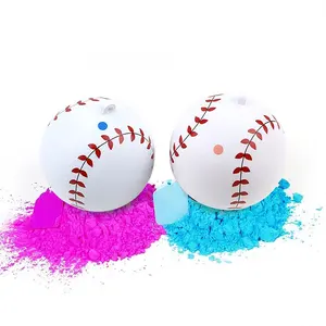Heyha派对用品性别揭示蓝色粉色棒球新性别揭示派对理念2个装在一个盒子里