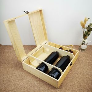 Caja de Madera para Vino, Empaque para Tres Botellas, Forma Rectangular, para Almacenamiento de Bebidas - Product Image 2