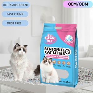 Sable pour chat en bentonite écologique de qualité supérieure, personnalisé en usine, 10L 8KG, facile à ramasser, contrôle des odeurs, sans poussière, produits pour animaux de compagnie - Product Image 1