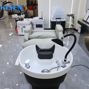 Fauteuil de lavage professionnel Kisen pour salon de coiffure, équipement rotatif, deux fonctions en option, lit de lavage cascade - Product Image 4