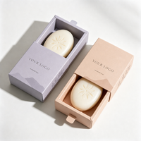 Boîte en carton blanc avec tiroir coulissant, logo personnalisé, finition mate, conteneur cadeau pour cosmétiques et savons