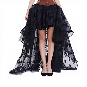 Robe Corset Steampunk Renaissance Noire pour Femme, Ensemble Jupe <span class=keywords><strong>Tutu</strong></span> en Dentelle Gothique Grande Taille, Costume d'Halloween, Longue Jupe en Tulle pour Femme - Product Image 6