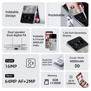 Téléphone pliable X6 de haute qualité avec écran MTK G99 AMOLED 120Hz Rafraîchir le cadre en métal Support Charge rapide - Product Image 4