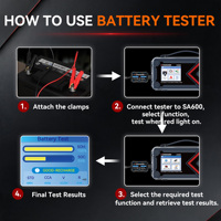Outil de diagnostic automobile SA600 : Démarreur de batterie + Gonfleur de pneus + Testeur de batterie + Lampe LED + Lumière d'urgence + Batterie externe