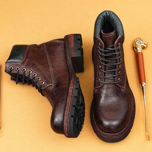 Botas para hombre más vendidas, botas de trabajo británicas de caña alta a la moda, zapatos casuales de caña media versátiles para hombre - Product Image 5