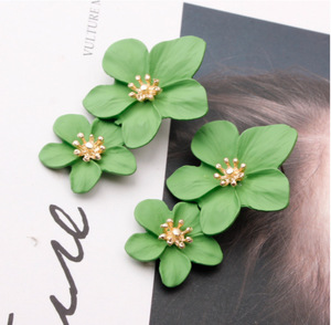 Boucles d'oreilles clous tendance pour femme, plaqué or, style bohème vintage, personnalisées, double couche, motif fleur, avec strass en cristal - Product Image 6