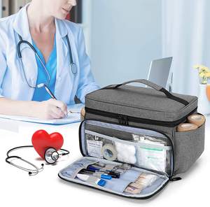 Venta al por mayor de bolsas de mano de hospital gris personalizado portátil clínico de primeros auxilios bolsas de hombro médico de gran capacidad bolsa de enfermera - Product Image 6