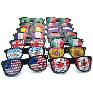 Occhiali da sole personalizzati economici Football World Dec occhiali da sole con stampa bandiera del paese sull'obiettivo