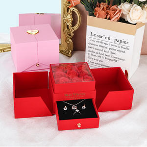 Rose Rectangle Jewelry Gift Box for Thanksgiving Birthday Valentine's Day-Dried Flower Accessories Packaging Box for <b>Earring</b> - Product Image 4