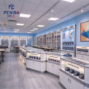 Meubles de présentation personnalisés pour magasin de jouets de dessins animés, adaptés aux boutiques de cartes à collectionner et de blind boxes, avec vitrines verrouillables et éclairées. - Product Image 4