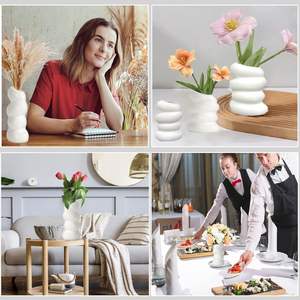 Jarrón de Cerámica Moderno y Creativo para Mesa, con Forma de Piedras, de Lujo, para Arreglos Florales en Sala de Estar o Decoración de Porche - Product Image 6