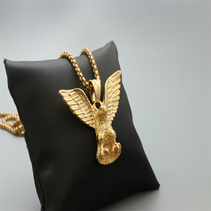 Collier avec pendentif aigle en acier inoxydable, unisexe, à la mode, argenté, blanc, bijoux cadeau - Product Image 3