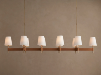 Lustre suspendu moderne et décoratif pour salon, grand luminaire commercial d'intérieur en lin