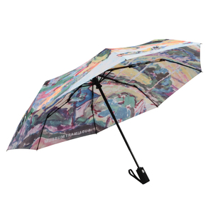 <span class=keywords><strong>Peinture</strong></span> à l'huile forte <span class=keywords><strong>pluie</strong></span> et coupe-vent Triple pliage entièrement automatique 3 fois Art <span class=keywords><strong>parapluie</strong></span> avec impression - Product Image 5