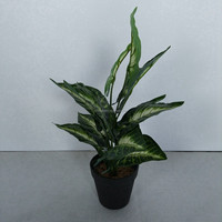 Plante artificielle en pot en forme de pointe de flèche, feuilles de soie Syngonium Podophyllum, Taro Bonsai 45cm, centre de table, décoration maison et mariage